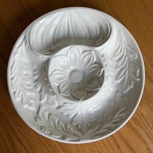 Elegant Whittier Pottery White Ceramic Serving Platter